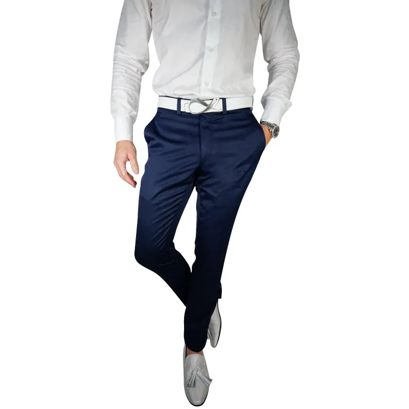 Navy Blue Lucentezza Trousers @ The Vault sold by Sebastian Cruz Couture
