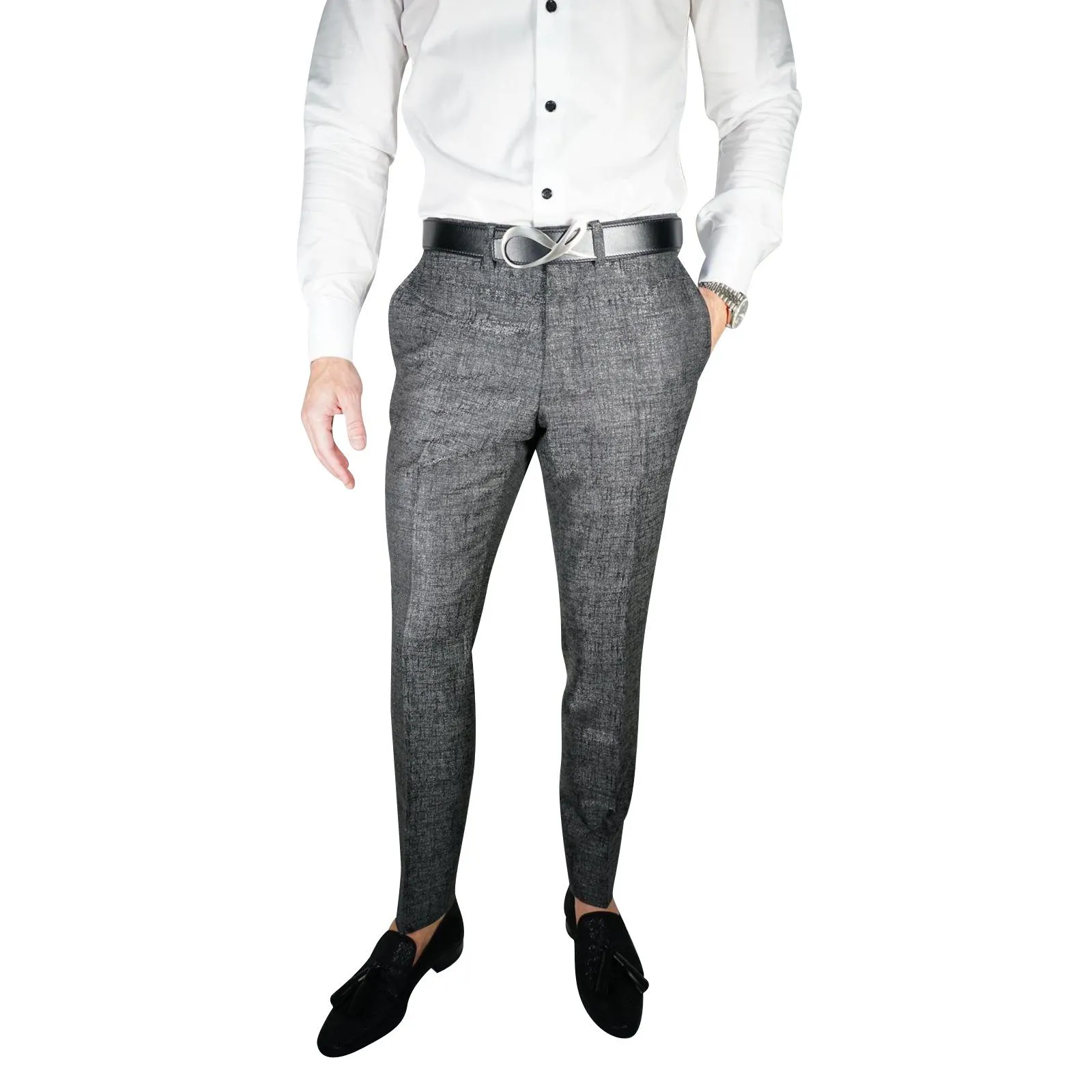 Black Metal Trousers @ The Vault sold by Sebastian Cruz Couture product image thumbnail 2