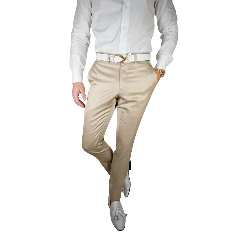 Champagne Oro Lucentezza Trousers @ The Vault sold by Sebastian Cruz Couture