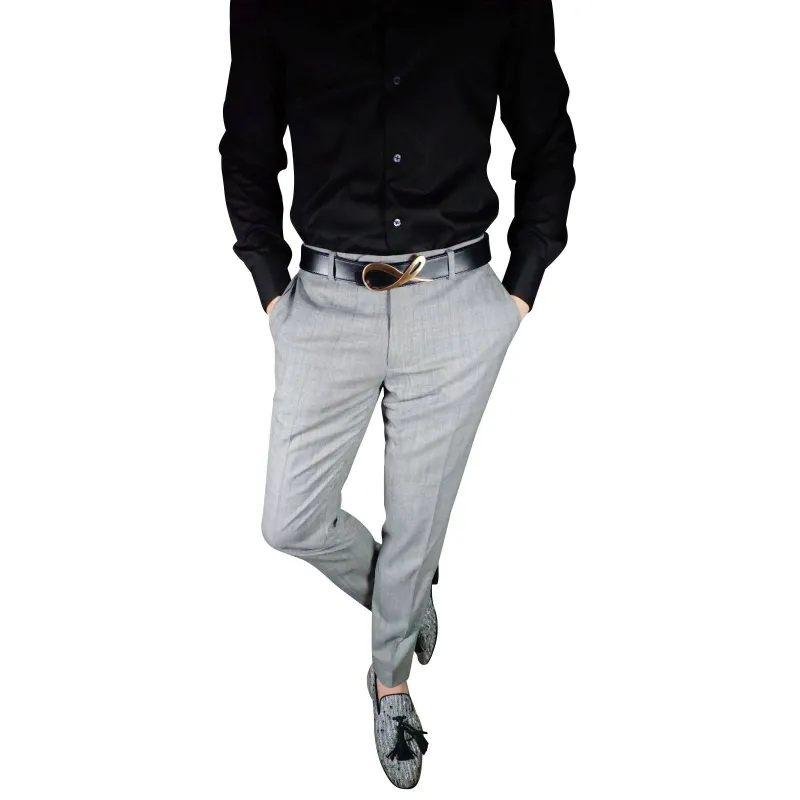 S by Sebastian Fossile Grey Trousers @ The Vault sold by Sebastian Cruz Couture