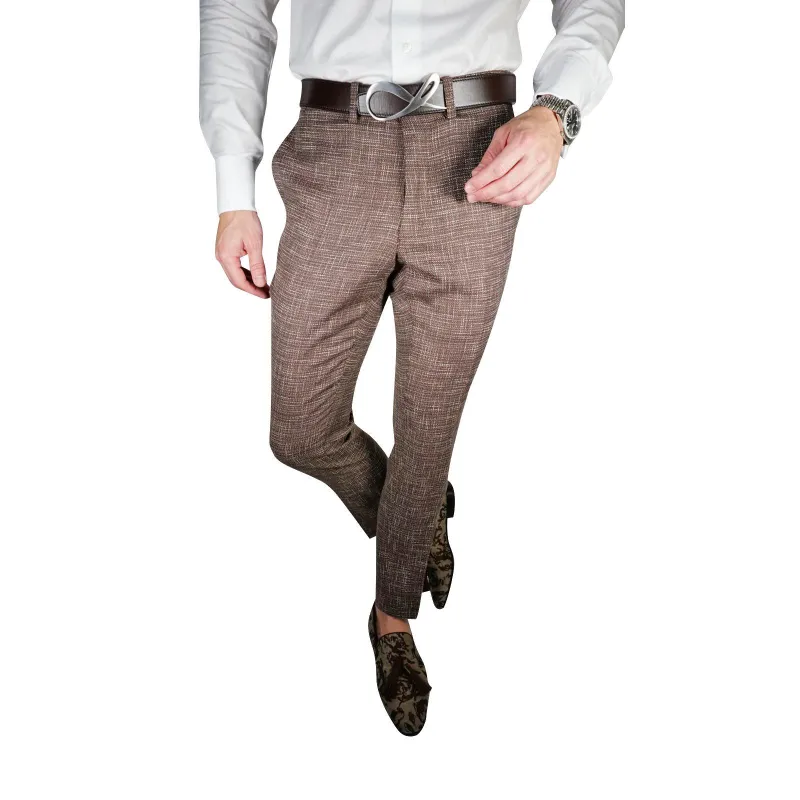 Coffee Canestro Trousers @ The Vault sold by Sebastian Cruz Couture