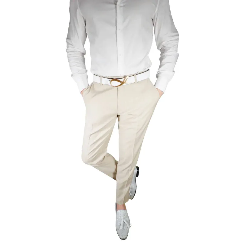 S by Sebastian Khaki Crema Trousers @ The Vault sold by Sebastian Cruz Couture