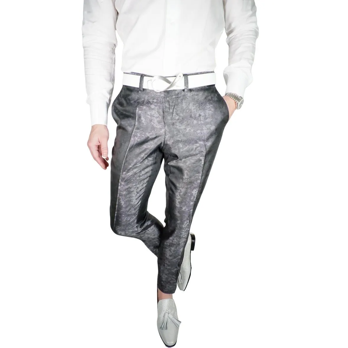 Gunmetal Brillo Trousers @ The Vault sold by Sebastian Cruz Couture