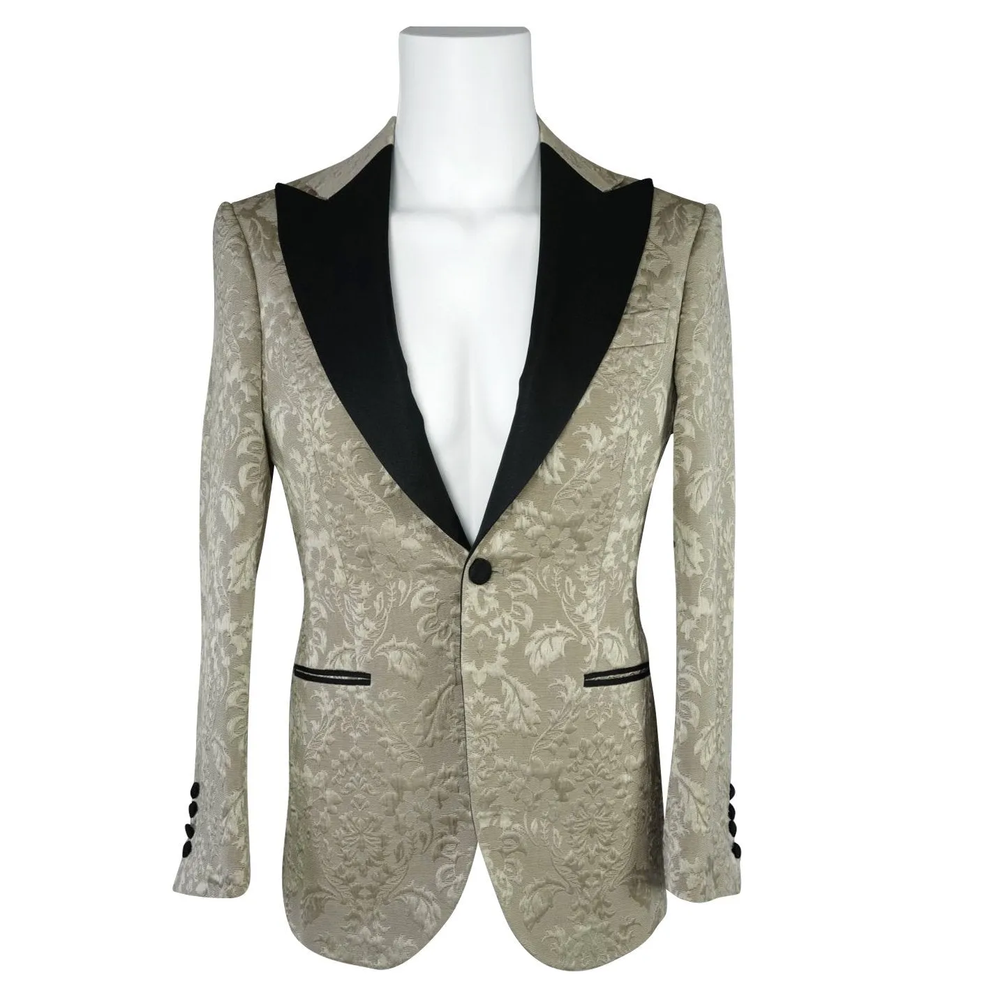 Champagne Oro Fiore and Black Jacket sold by Sebastian Cruz Couture product image thumbnail 4