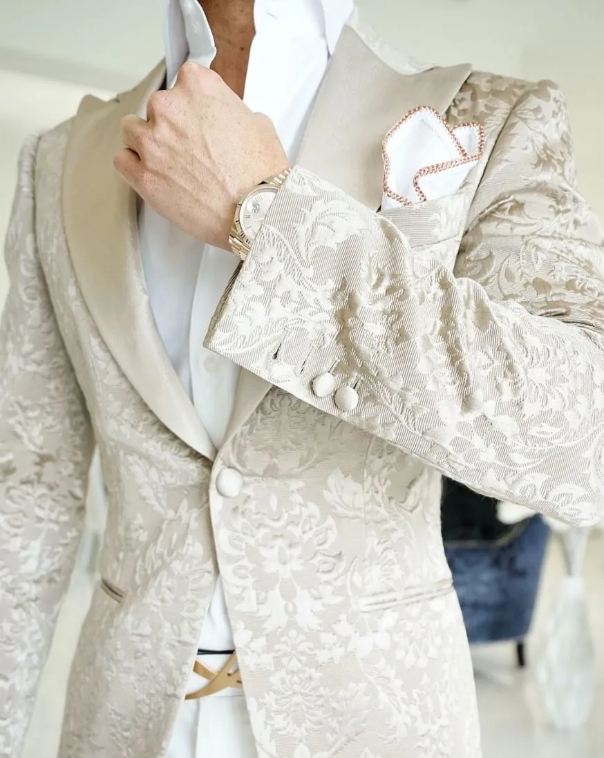 Champagne Oro Fiore Jacket sold by Sebastian Cruz Couture product image thumbnail 2