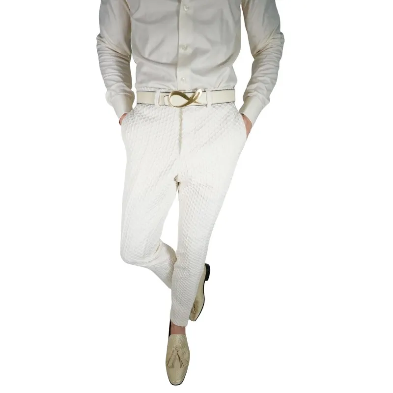 Vaniglia Honeycomb Trousers sold by Sebastian Cruz Couture