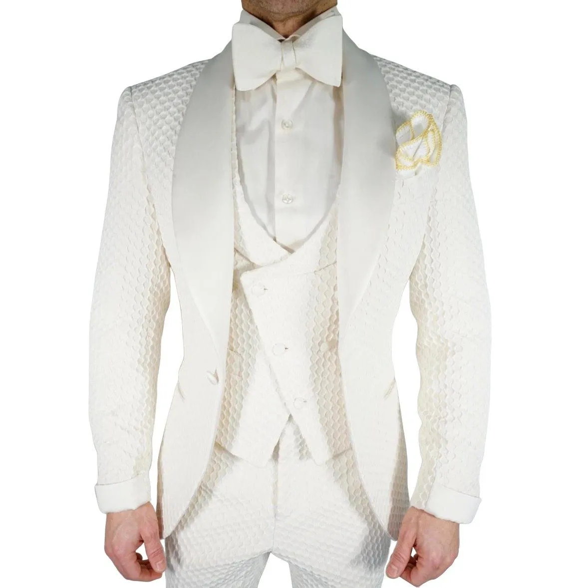 Vaniglia Honeycomb Smoking Jacket sold by Sebastian Cruz Couture product image thumbnail 3