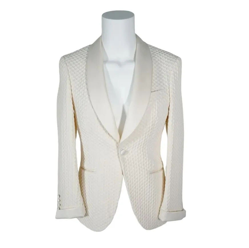 Vaniglia Honeycomb Smoking Jacket sold by Sebastian Cruz Couture product image thumbnail 4