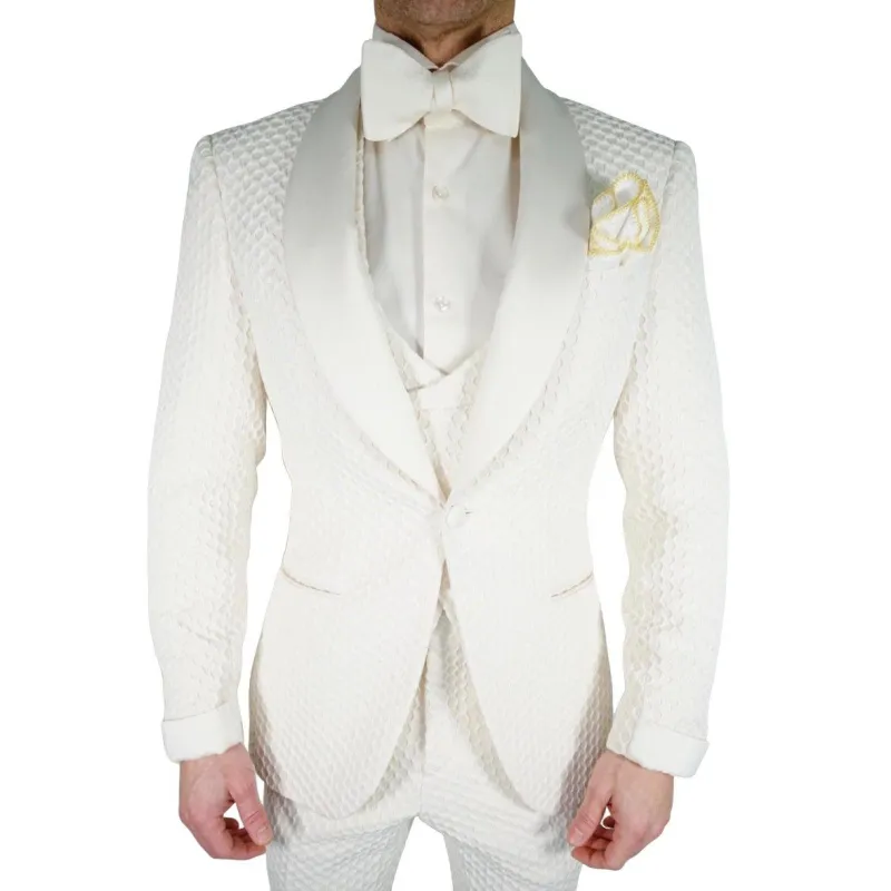 Vaniglia Honeycomb Smoking Jacket sold by Sebastian Cruz Couture