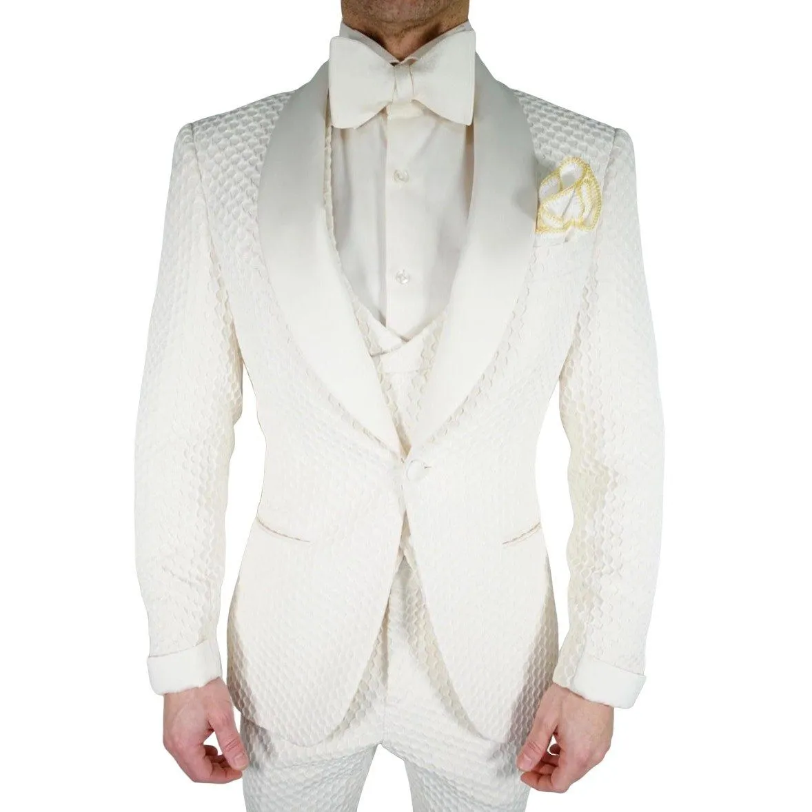 Vaniglia Honeycomb Smoking Jacket sold by Sebastian Cruz Couture