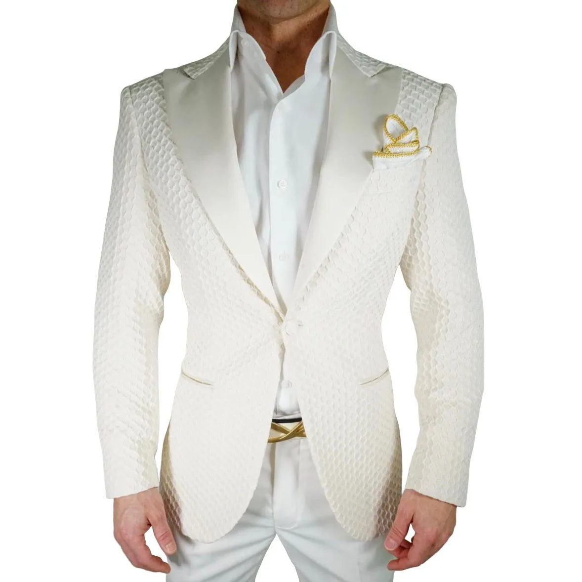 Vaniglia Honeycomb Jacket sold by Sebastian Cruz Couture