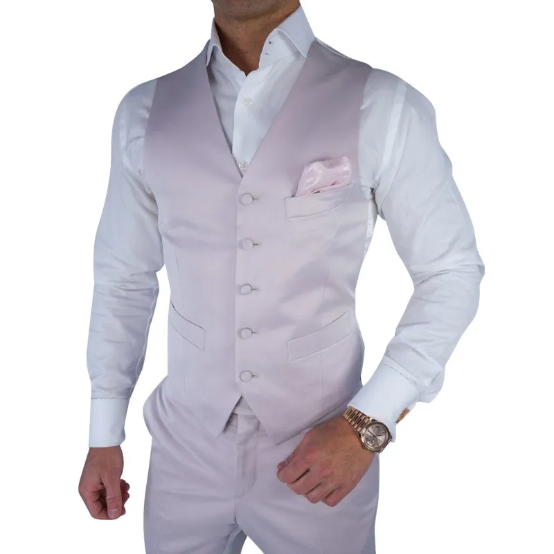 Pale Pink Evento Naked Ciottoli Waistcoat sold by Sebastian Cruz Couture