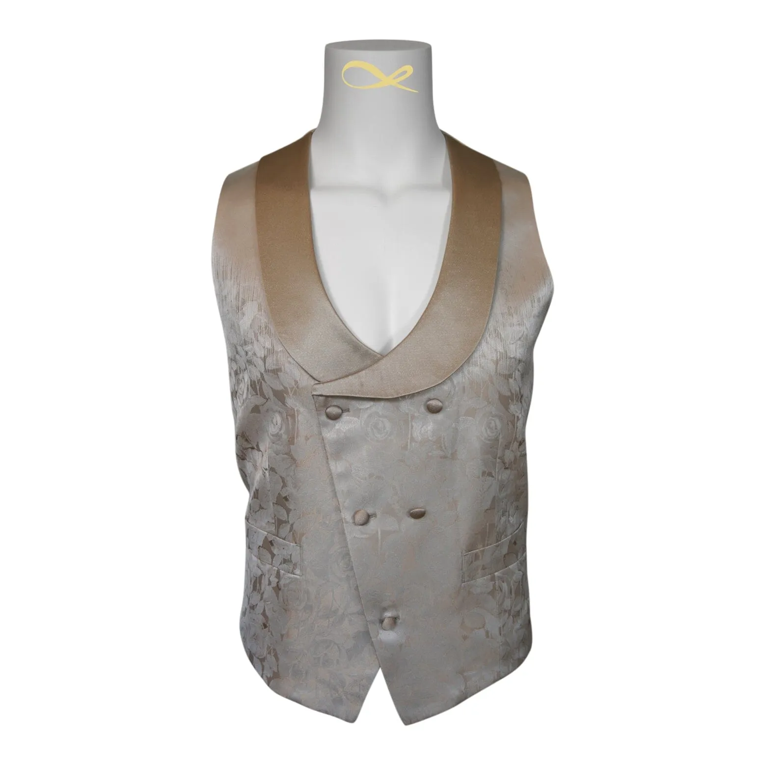 Champagne Sateen Ombre Double Breasted Waistcoat sold by Sebastian Cruz Couture product image thumbnail 2