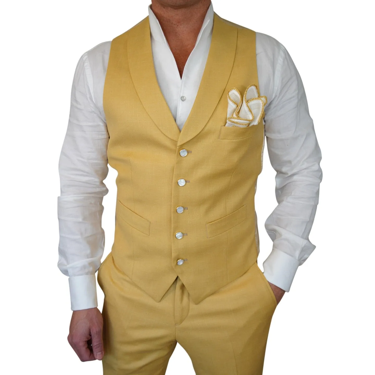 Toscana Hampton Ciottoli Waistcoat sold by Sebastian Cruz Couture