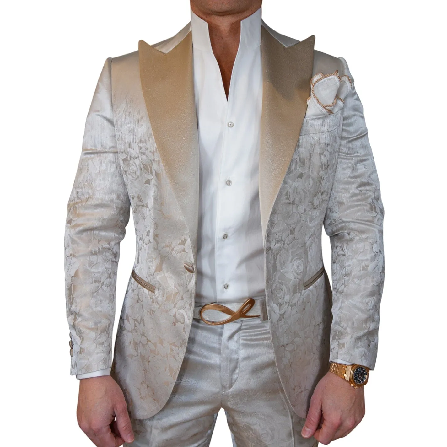 Champagne Sateen Ombre Jacket sold by Sebastian Cruz Couture product image thumbnail 3