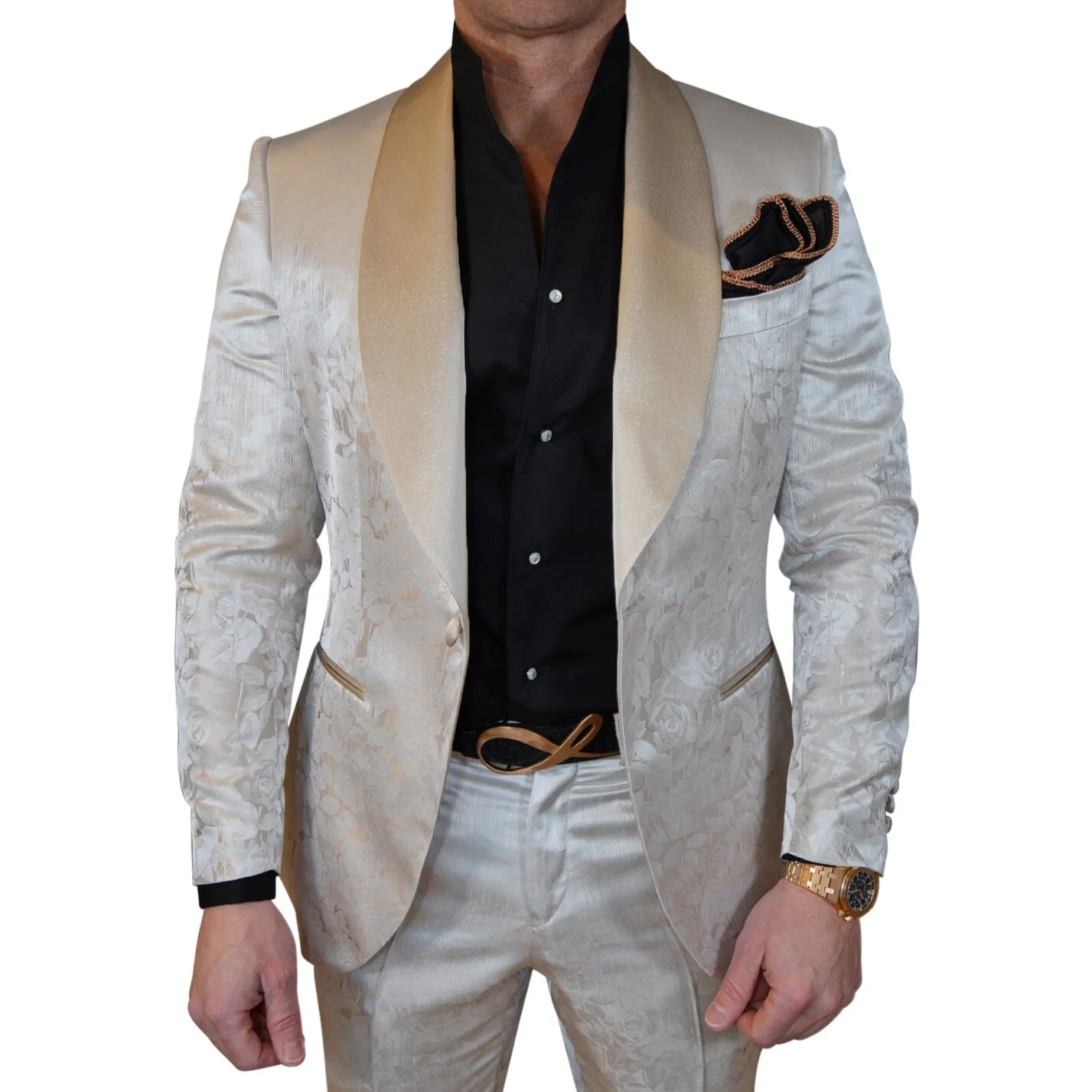 Champagne Sateen Ombre Dinner Jacket sold by Sebastian Cruz Couture product image thumbnail 3