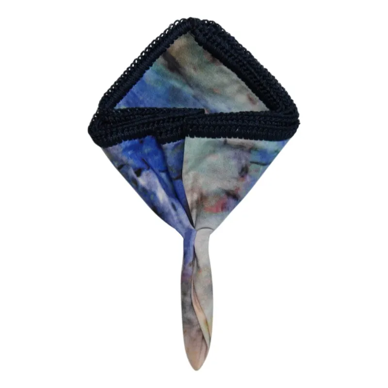 Lapis Laguna With Navy Blue Signature Border sold by Sebastian Cruz Couture