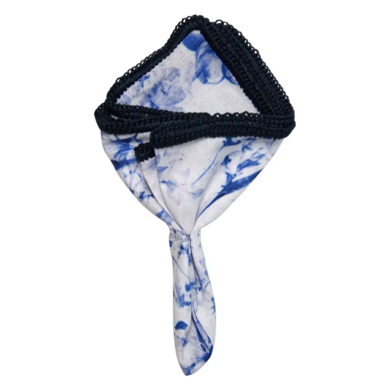 Indigo Jungle With Navy Blue Signature Border sold by Sebastian Cruz Couture