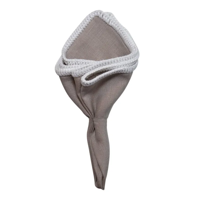 Taupe Nude With White Signature Border sold by Sebastian Cruz Couture