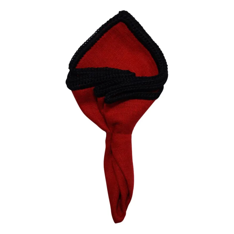 Ruby Red with Black Signature Border sold by Sebastian Cruz Couture