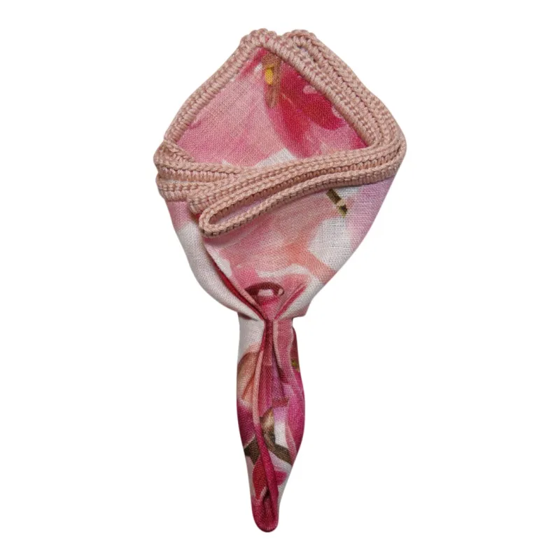 Pink Orchid With Crepe Pink Signature Border sold by Sebastian Cruz Couture