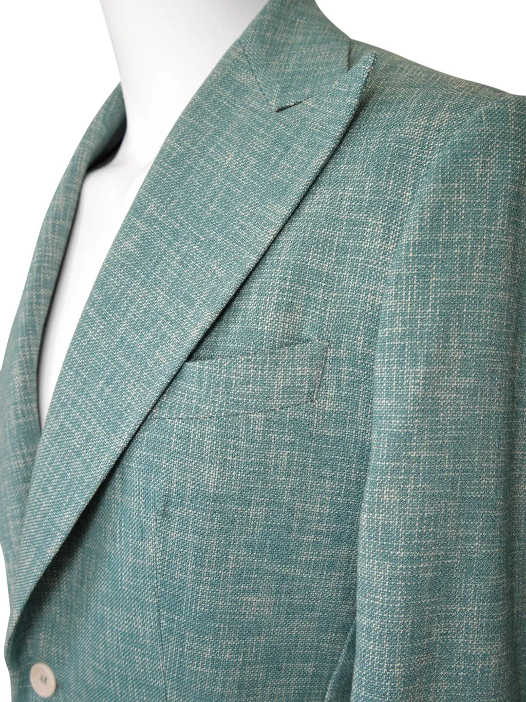Aqua Lino Tweed Jacket sold by Sebastian Cruz Couture product image thumbnail 5