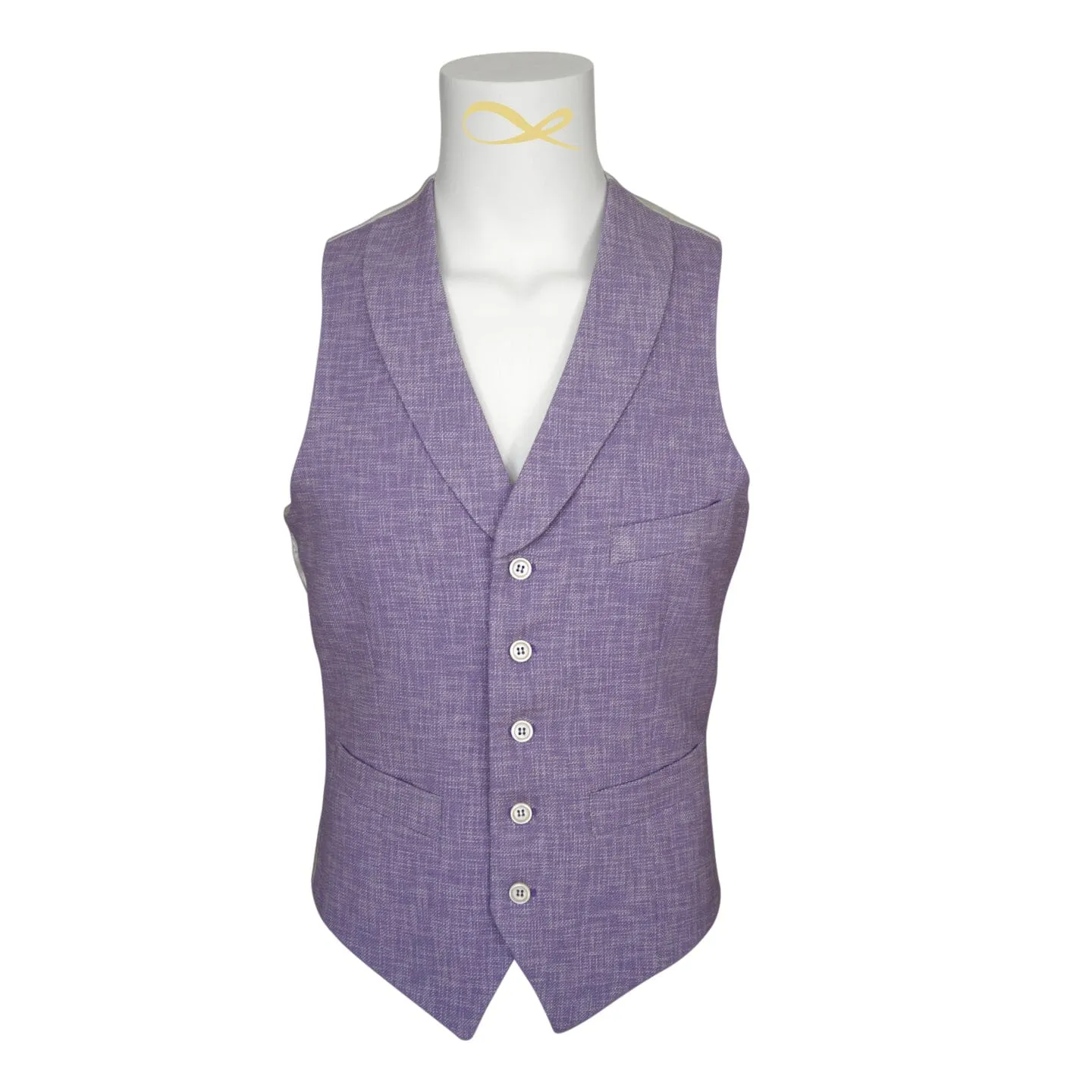 Amethyst Lino Tweed Ciottoli Waistcoat sold by Sebastian Cruz Couture product image thumbnail 2