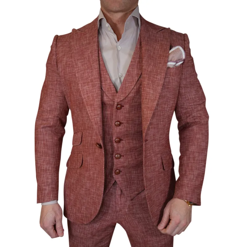 Currant Lino Tweed Jacket sold by Sebastian Cruz Couture
