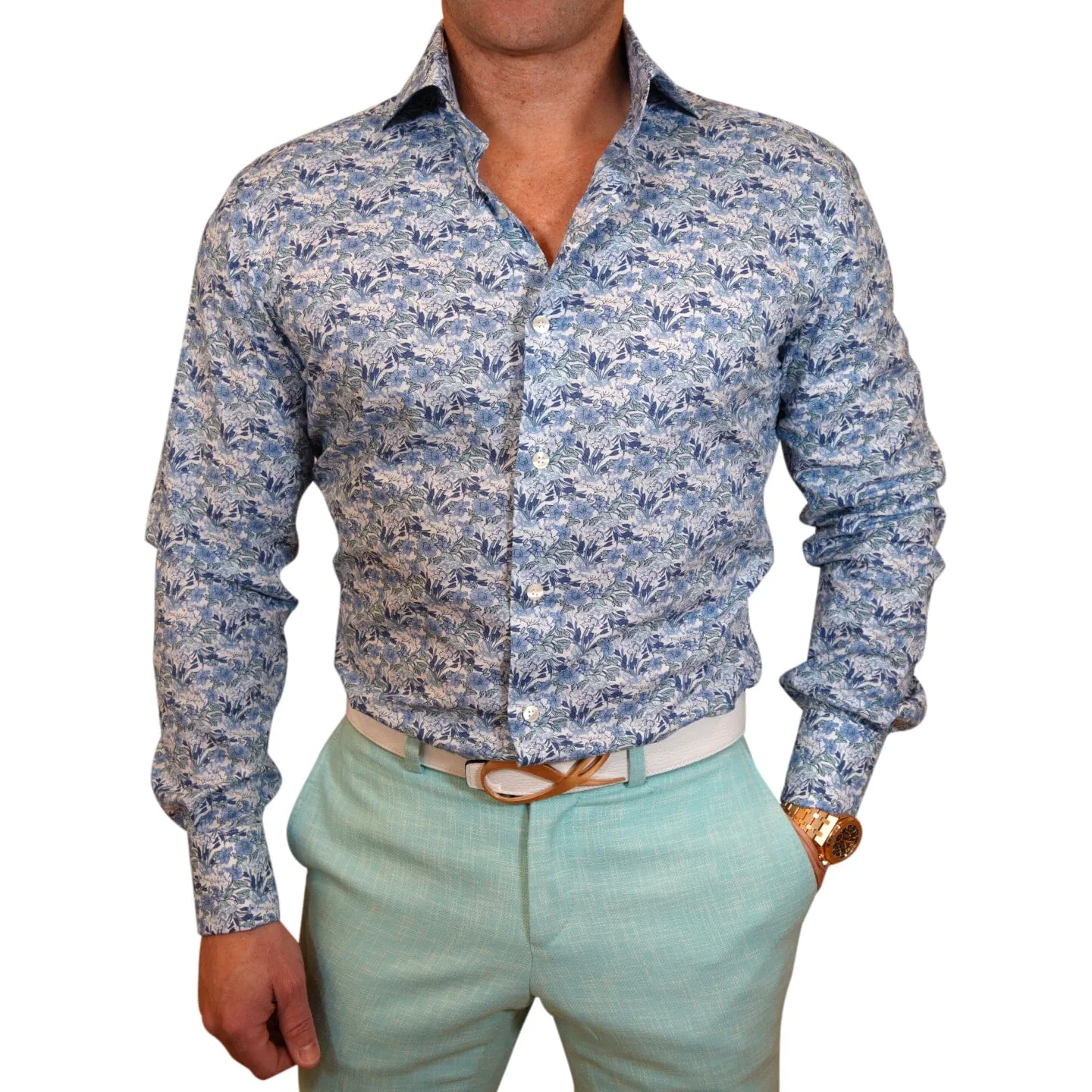 Bluebell Giardino Dress Shirt sold by Sebastian Cruz Couture