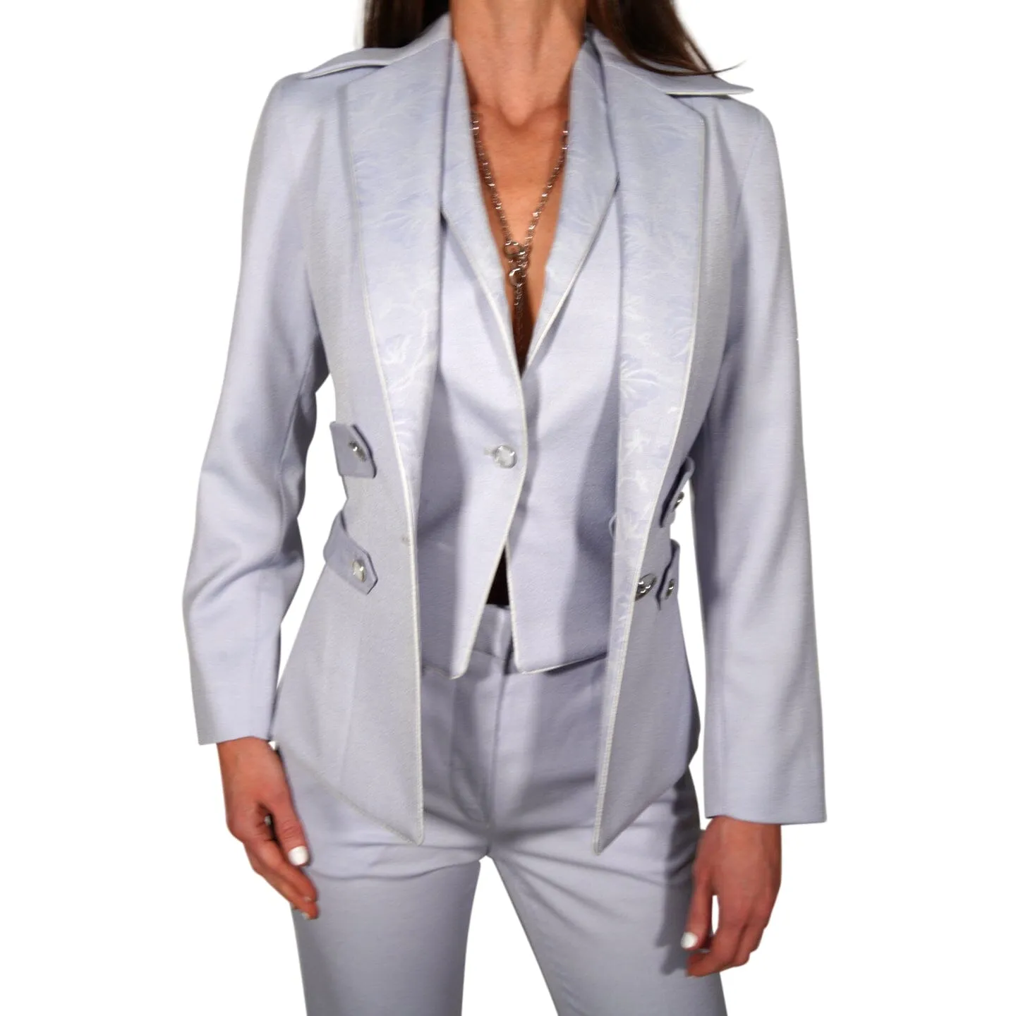 Blue Pastel Azzurro Retro Jacket sold by Sebastian Cruz Couture product image thumbnail 2