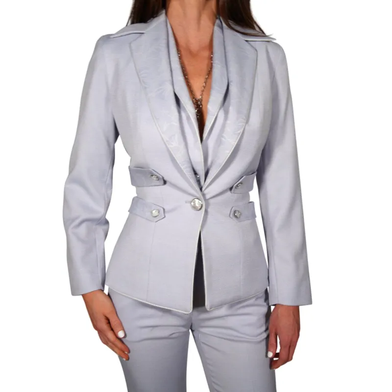 Blue Pastel Azzurro Retro Jacket sold by Sebastian Cruz Couture