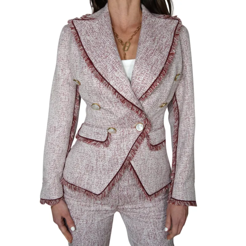 Rose Paglia D’Oro Double Breasted Jacket sold by Sebastian Cruz Couture