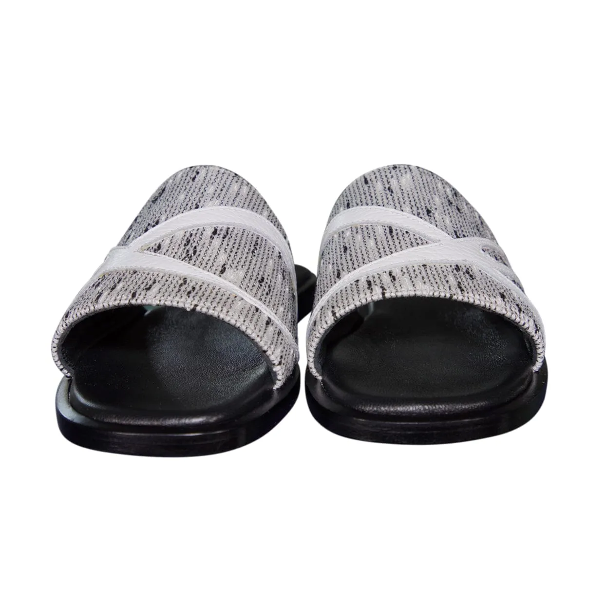 Bianco Tweed Logo Slide sold by Sebastian Cruz Couture product image thumbnail 5