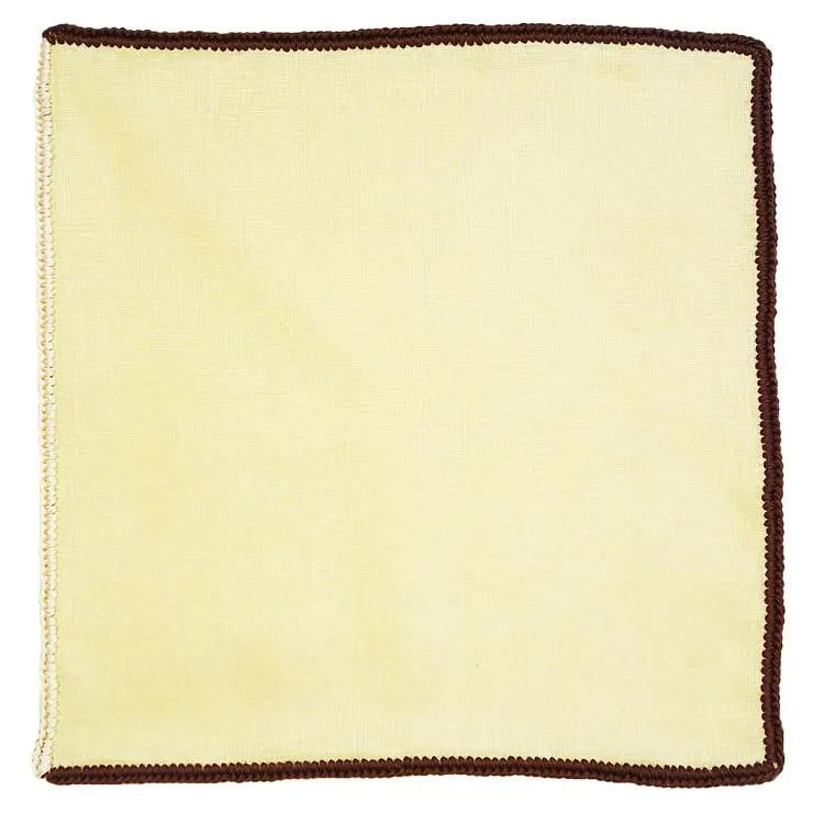 Almond Crema with Brown and Off White Signature Border sold by Sebastian Cruz Couture product image thumbnail 2