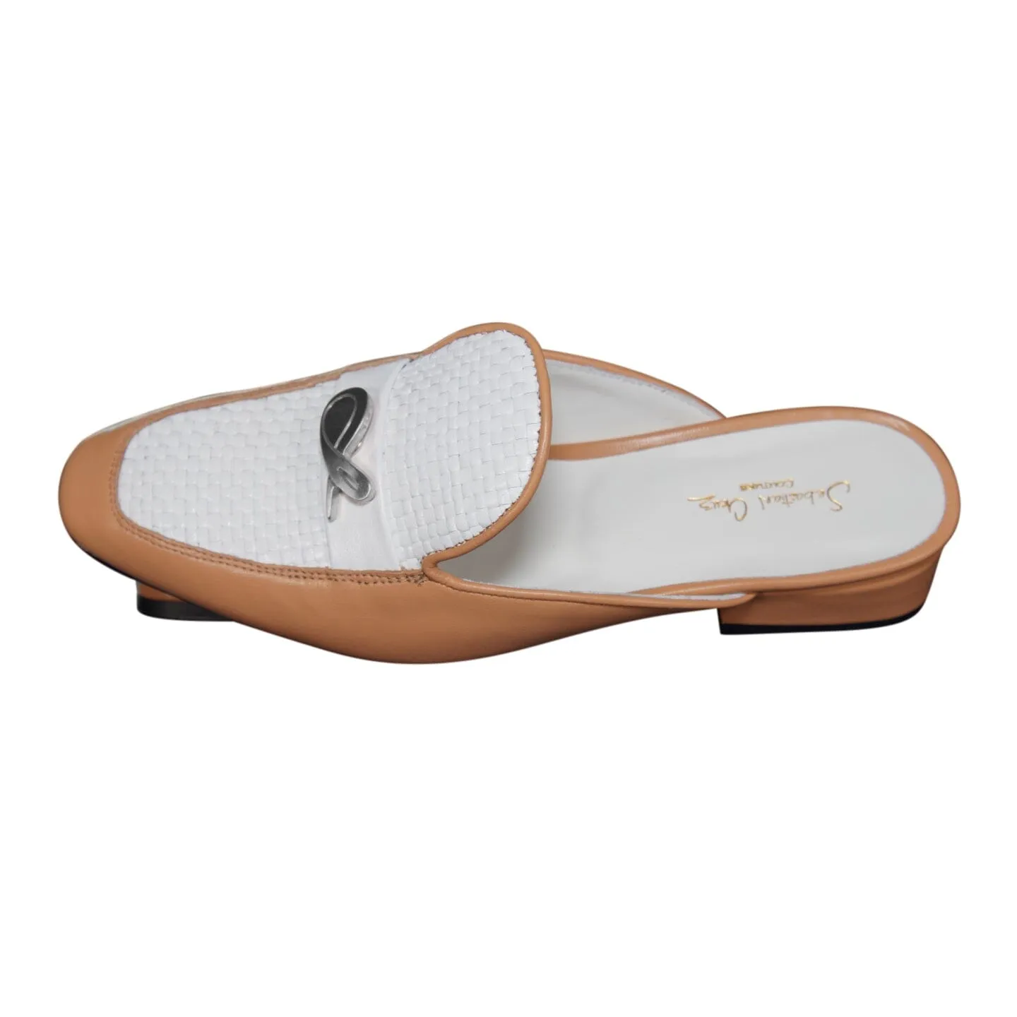 Tan Tessere Silver Slipper sold by Sebastian Cruz Couture product image thumbnail 2