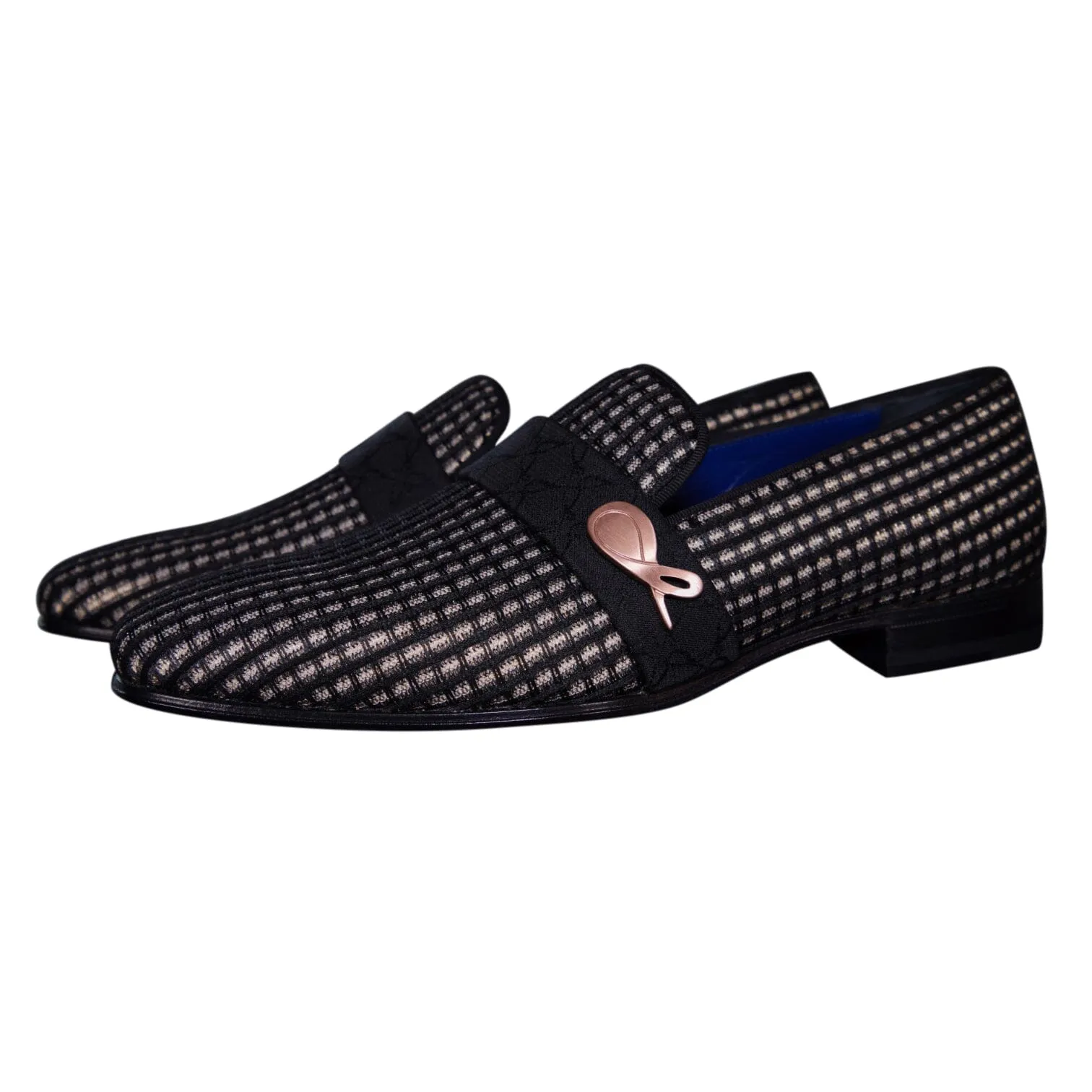 Black Oro Waffle Rose Gold Loafer sold by Sebastian Cruz Couture product image thumbnail 3
