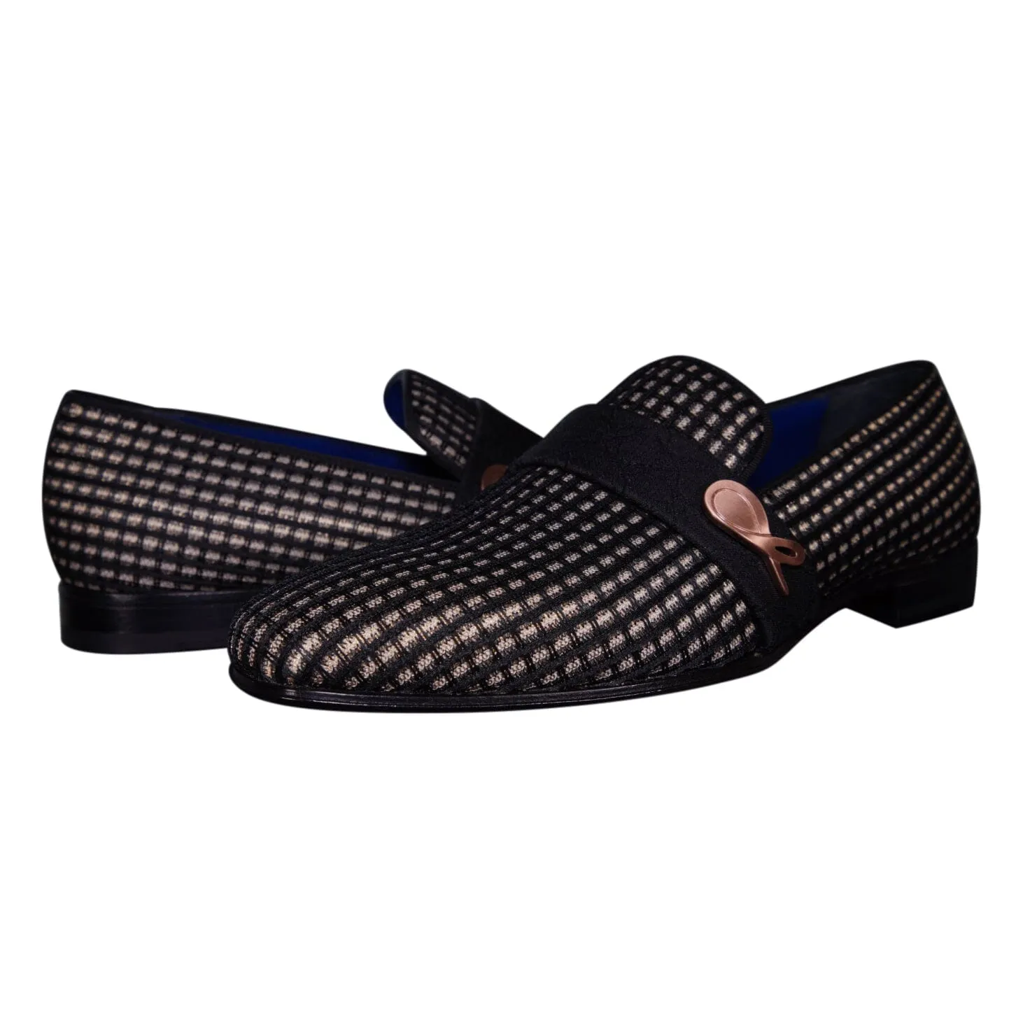Black Oro Waffle Rose Gold Loafer sold by Sebastian Cruz Couture product image thumbnail 4