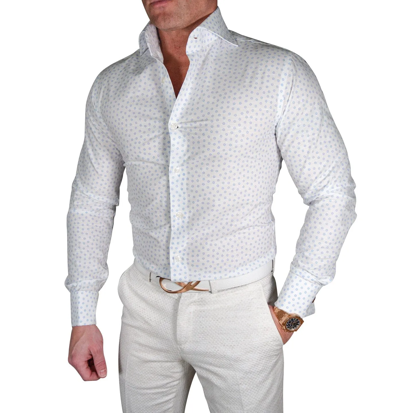 Bianco Daisy Dress Shirt sold by Sebastian Cruz Couture product image thumbnail 2