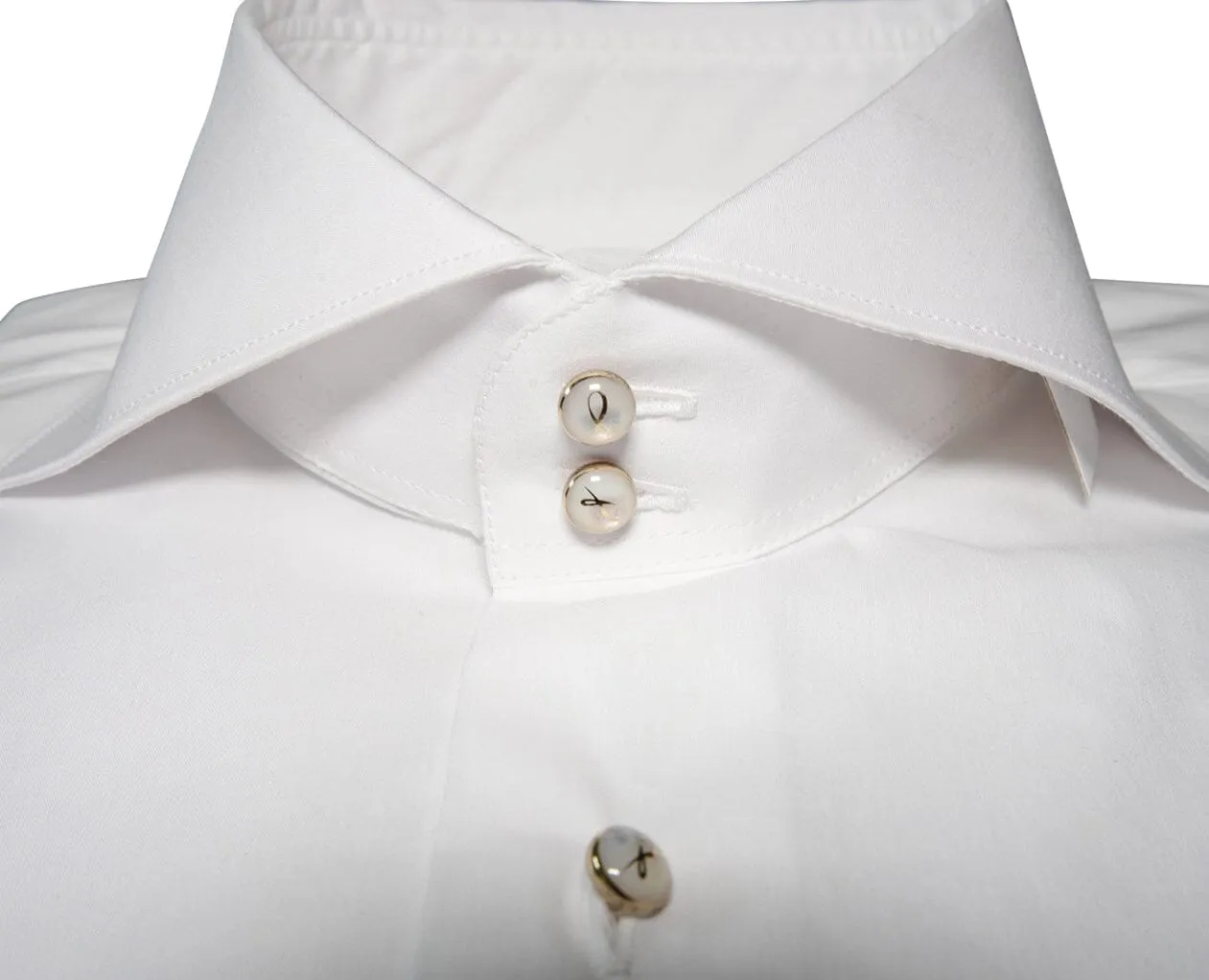 White Classico Signature Gold Tuxedo Shirt sold by Sebastian Cruz Couture product image thumbnail 3