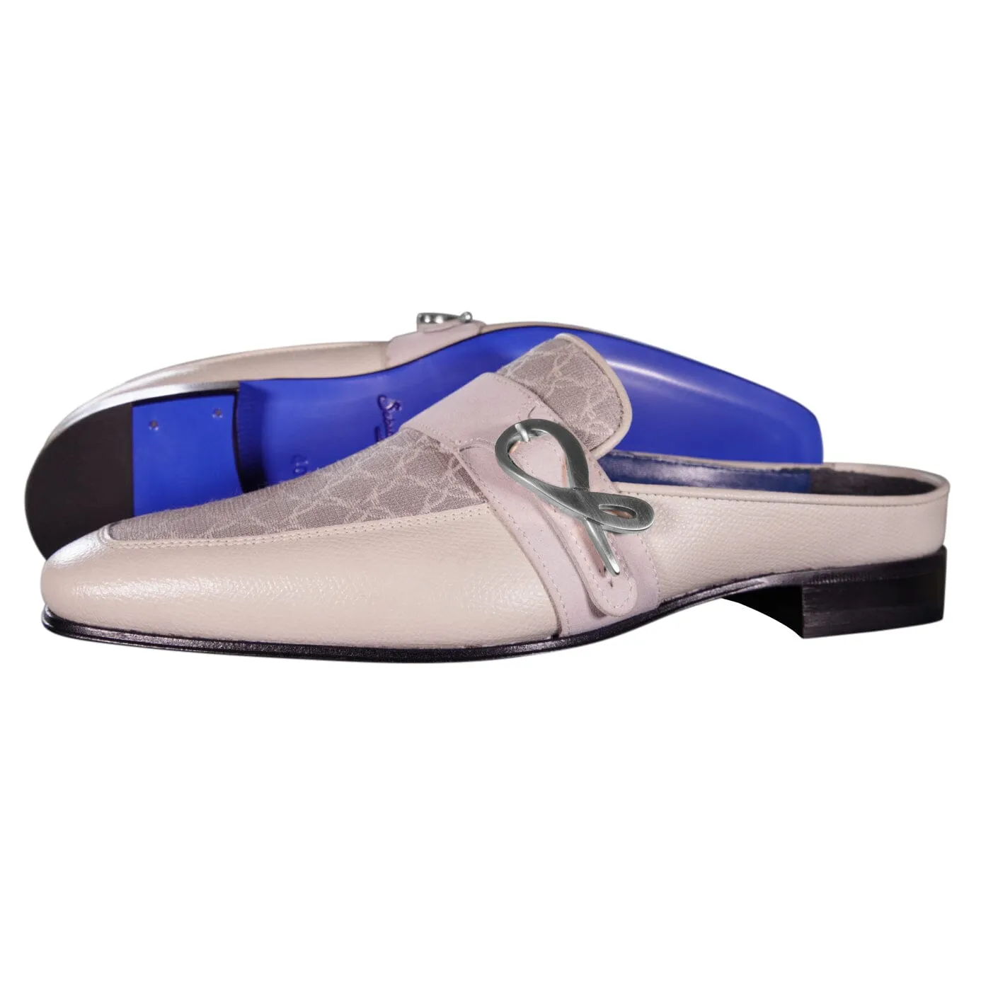 Tortora Logo With Silver Hardware Leather Slippers sold by Sebastian Cruz Couture product image thumbnail 2