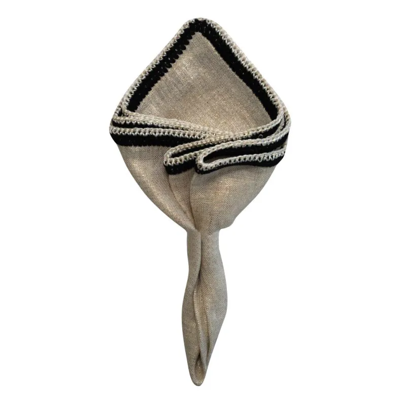 Golden Wheat With Black And Ivory Flake Border sold by Sebastian Cruz Couture