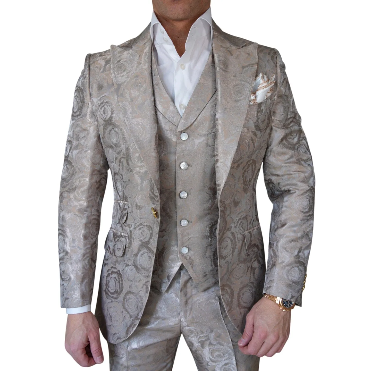 Champagne Rosa Jacket sold by Sebastian Cruz Couture product image thumbnail 3