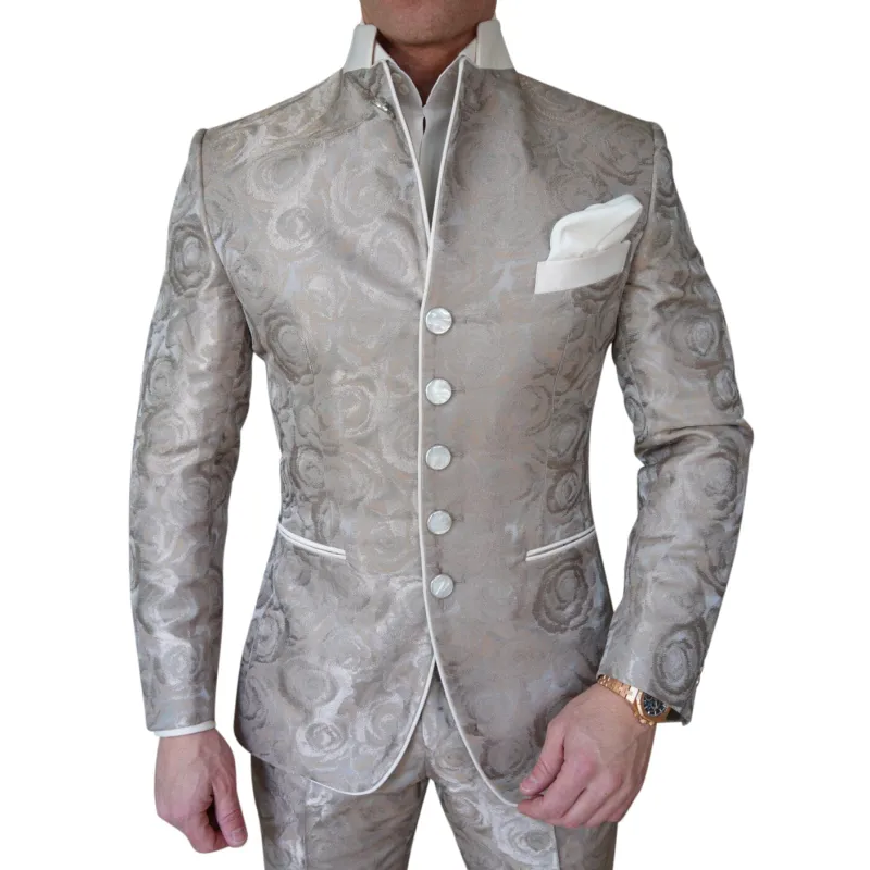 Champagne Rosa Mandani Jacket sold by Sebastian Cruz Couture