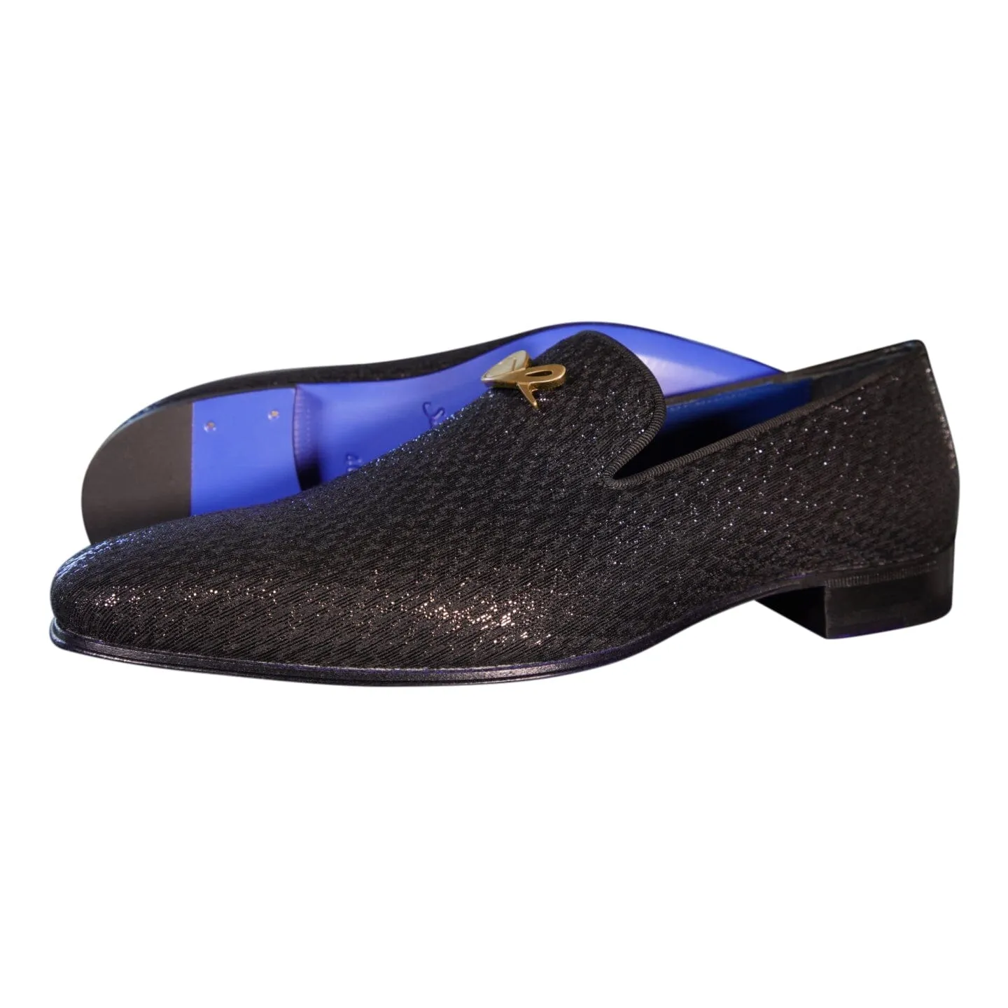 Black Diamante With Yellow Gold Hardware Loafer sold by Sebastian Cruz Couture product image thumbnail 3