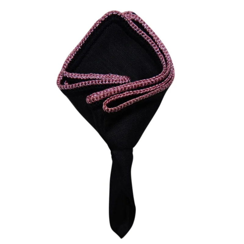 Black Raso with Pink Flake Signature Border sold by Sebastian Cruz Couture