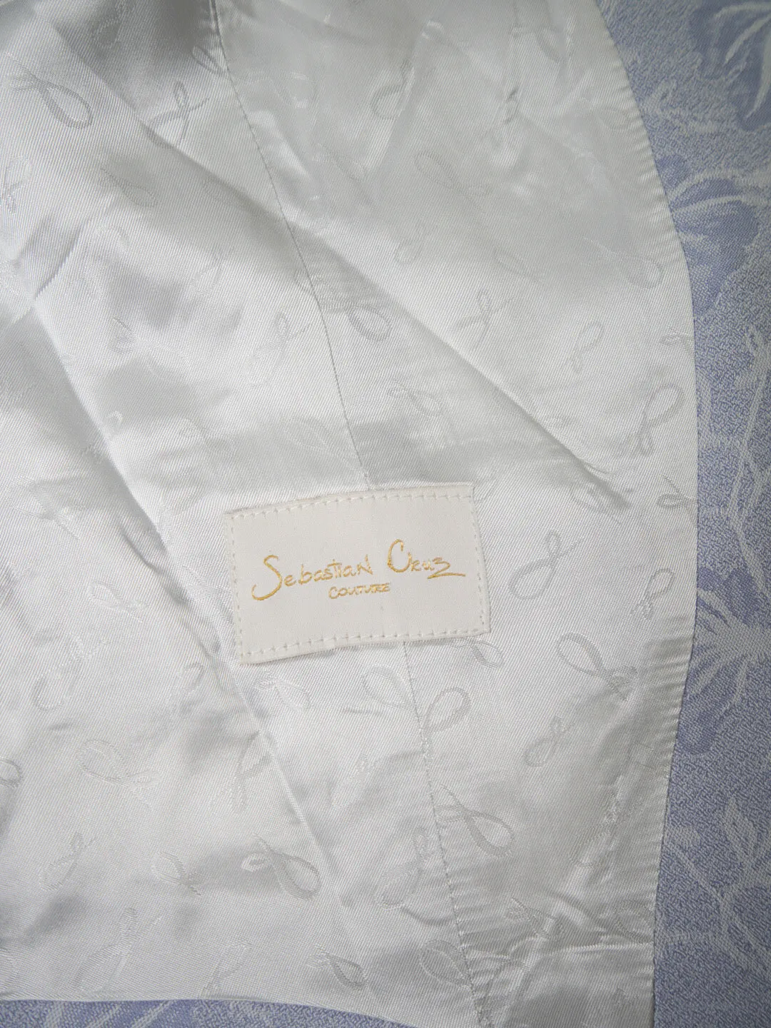 Pastel Azzurro Campanula Double Breasted Waistcoat sold by Sebastian Cruz Couture product image thumbnail 2