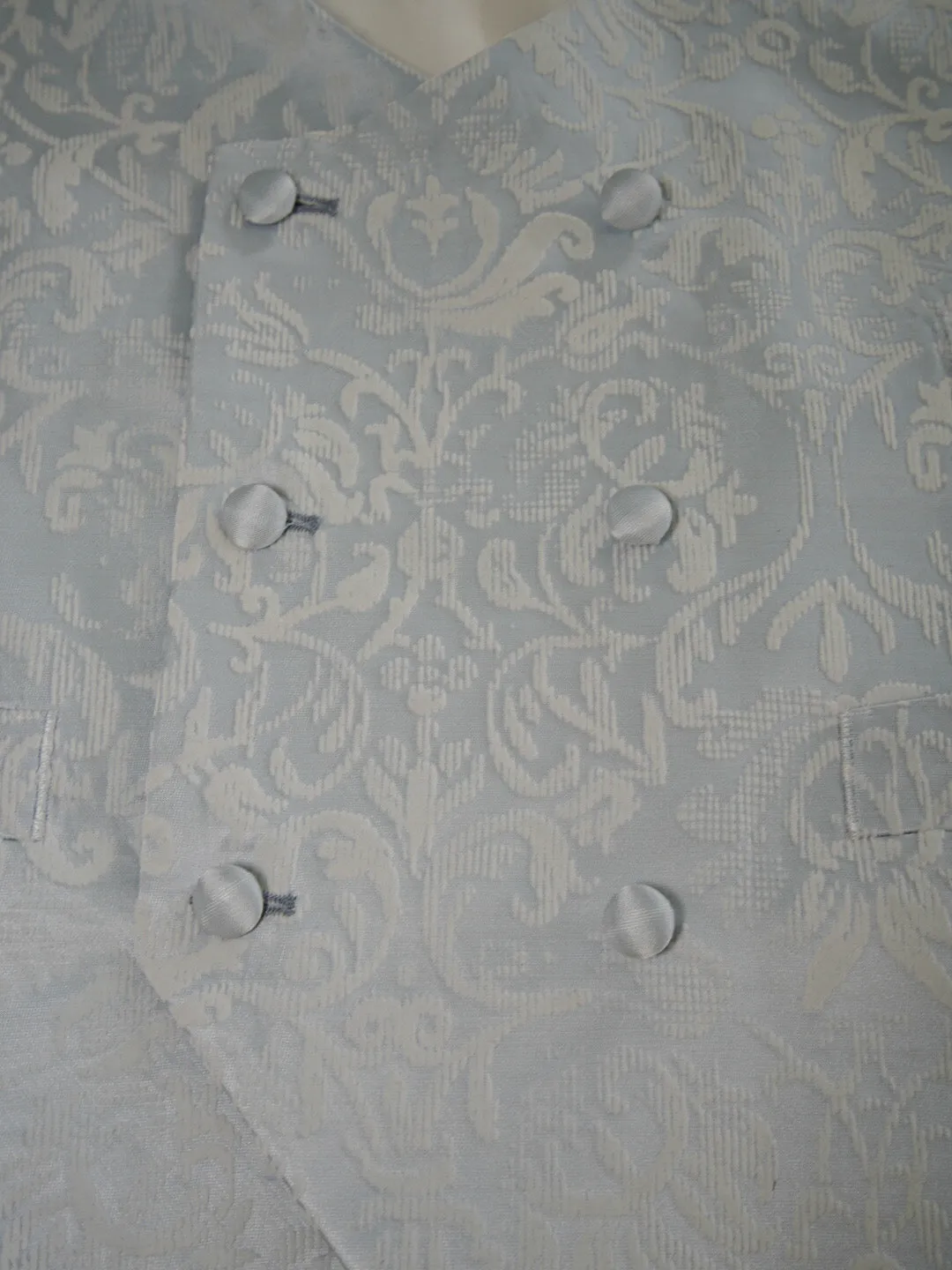 Blu Ghiaccio Naked Double Breasted Waistcoat sold by Sebastian Cruz Couture product image thumbnail 2