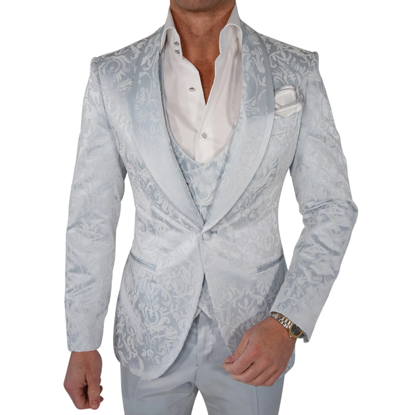 Blu Ghiaccio Dinner Jacket sold by Sebastian Cruz Couture product image thumbnail 3
