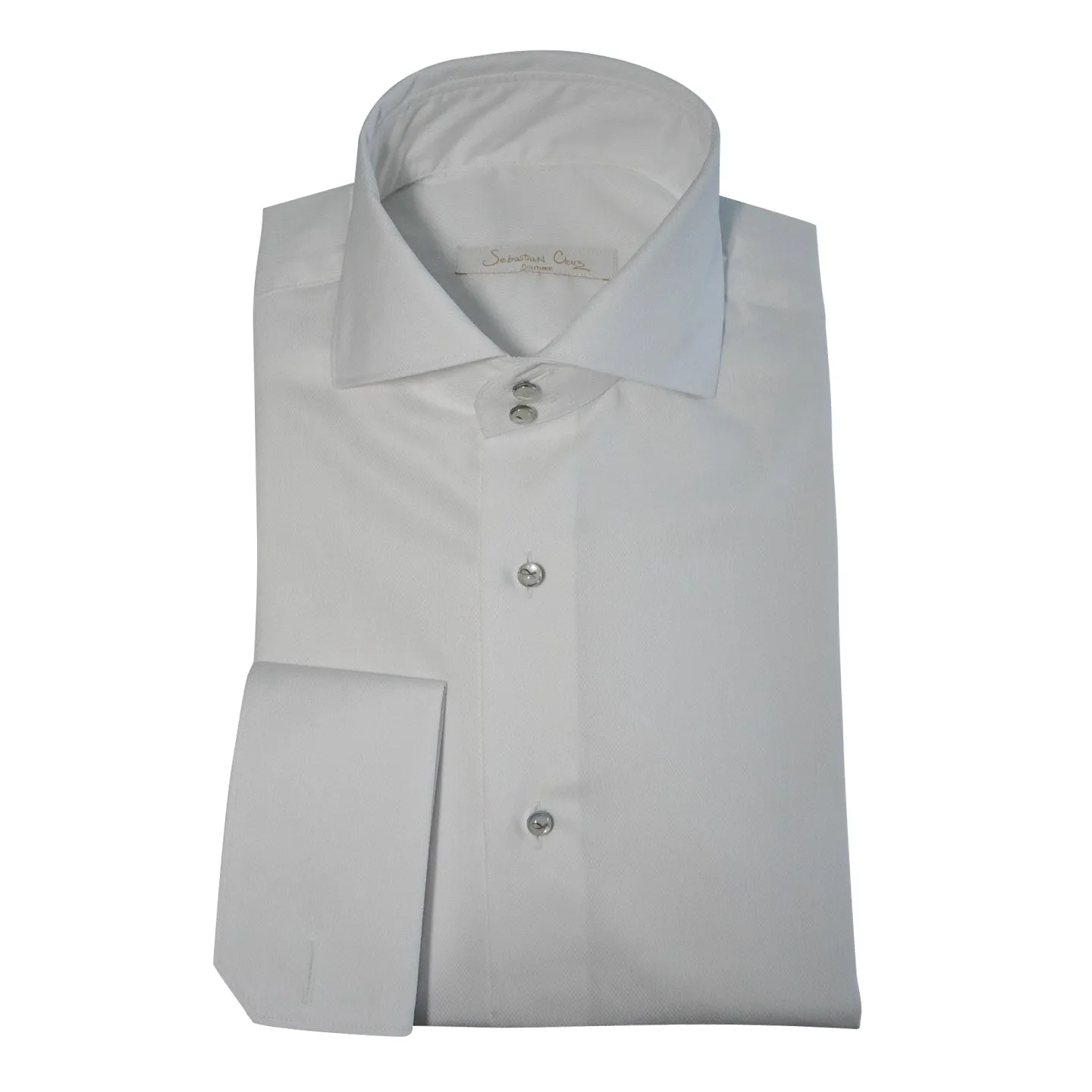 White Classico Signature Tuxedo Shirt sold by Sebastian Cruz Couture product image thumbnail 4