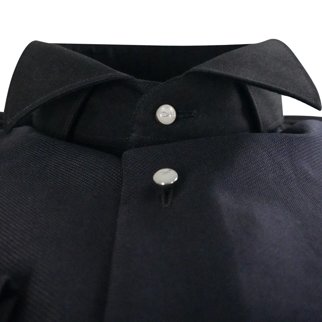 Black Evento Signature Tuxedo Shirt sold by Sebastian Cruz Couture product image thumbnail 2